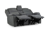 Harald Electric Fabric Grey 2 Seater Recliner Sofa